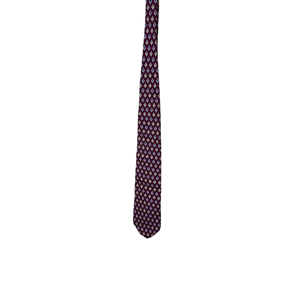 Brooks Brothers Tie Mens One Size Red Silk Geometric Pattern Woven USA Necktie